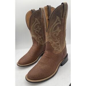 Tony Lama Boots Women Size 7.5 D Brown Leather 12 Inch Western Rodeo Style 1741